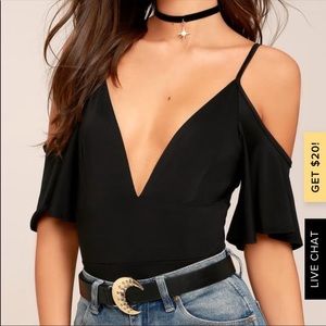 Lulu’s Black Off Shoulder Bodysuit